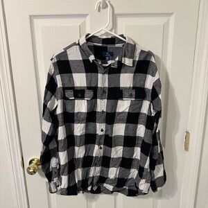NWOT: George Black and White Plaid Flannel